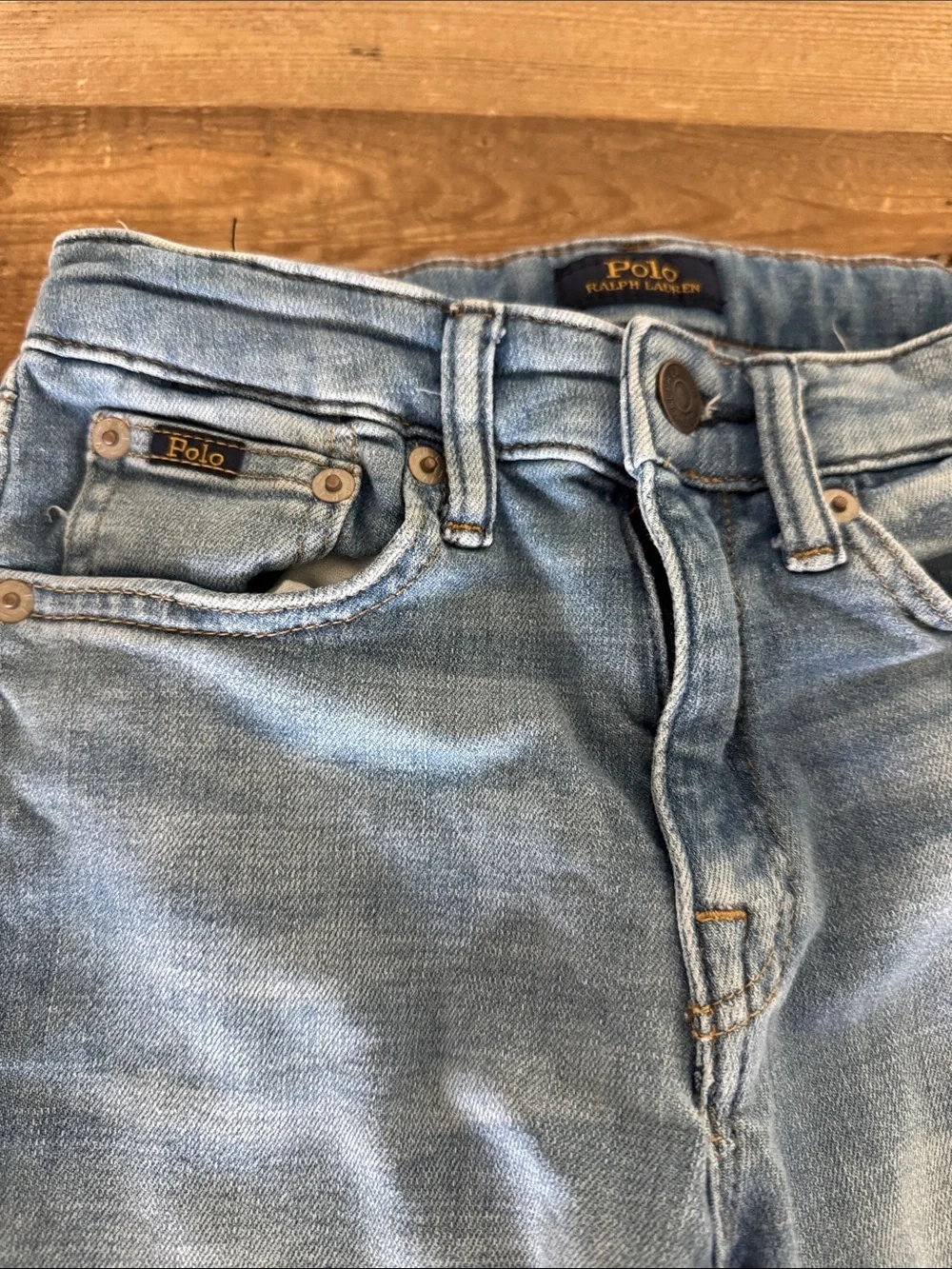 Ralph Lauren Light Blue Distressed Skinny Jeans